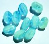 10 18x12x9mm Milky Blue Green Marble Potato Nugget Beads